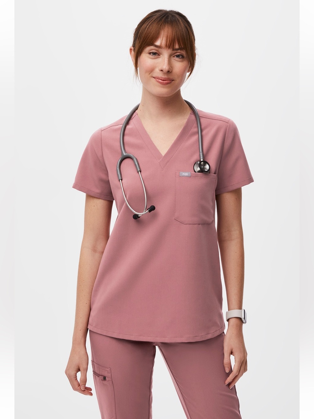 Women’s XS Figs Scrub Set Mauve